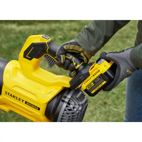 18V STANLEY FATMAX V20 szénkefe nélküli lombfúvó, akku nélkül                                         SFMCBL730B-XJ