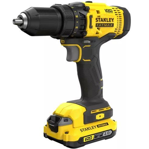 STANLEY FATMAX 18 Volt-os V20 akkumulátoros fúrócsavarozó 100 darabos tartozék készlettel             SFMCD700D2A-Q
