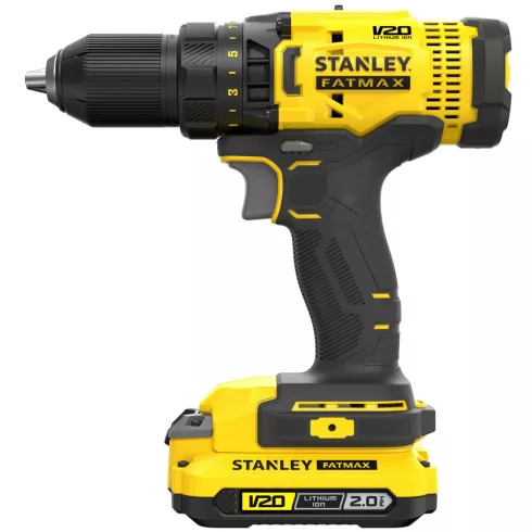 STANLEY FATMAX 18 Volt-os V20 akkumulátoros fúrócsavarozó 100 darabos tartozék készlettel             SFMCD700D2A-Q