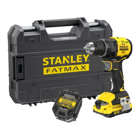 STANLEY FATMAX V20 kefementes fúró-csavarozó, 1x2Ah akkuval, töltővel, 1900ford/perc, 60Nm, ProStack  SFMCD714D1T-Q