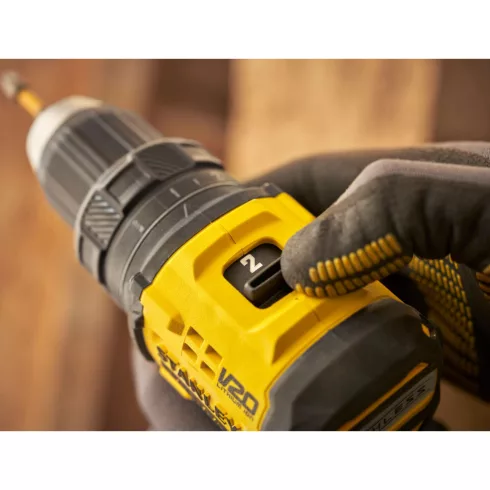 STANLEY FATMAX V20 kefementes fúró-csavarozó, 1x2Ah akkuval, töltővel, 1900ford/perc, 60Nm, ProStack  SFMCD714D1T-Q