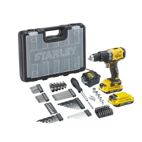 STANLEY FATMAX 18 Volt-os V20 akkumulátoros ütvefúró/csavarozó KEFE NÉLKÜLI, 2 Ah akkuval, tartozék   SFMCD715D2A-Q