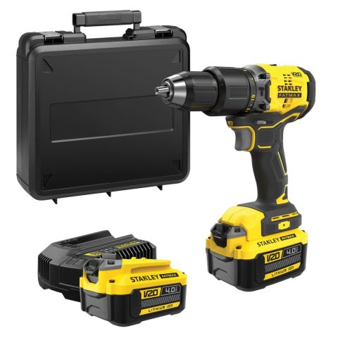 STANLEY FATMAX 18 Volt-os V20 akkumulátoros ütvefúró/csavarozó KEFE NÉLKÜLI, 2 x 4 Ah akkuval, koffe  SFMCD715M2K-Q