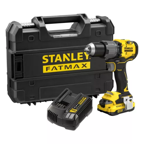 STANLEY FATMAX V20 kefementes ütvefúró-csavarozó,1x2Ah akkuval,töltővel,2000ford/perc,80Nm,ProStack   SFMCD726D1T-Q