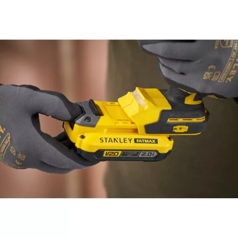 STANLEY FATMAX V20 kefementes ütvefúró-csavarozó,2x2Ah akkuval,töltővel,2000ford/perc,80Nm,ProStack   SFMCD726D2T-Q