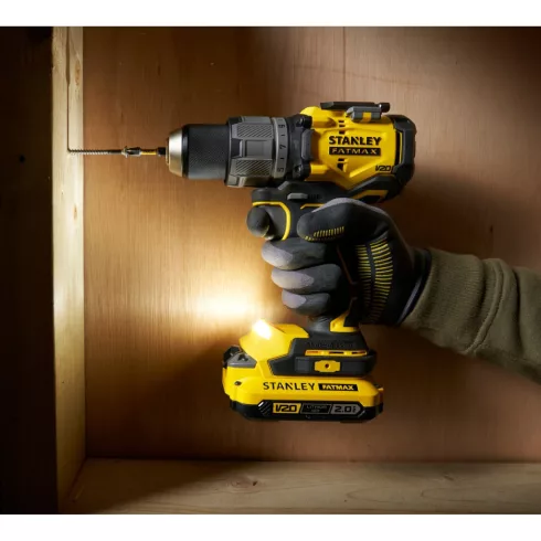 STANLEY FATMAX V20 kefementes ütvefúró-csavarozó,2x2Ah akkuval,töltővel,2000ford/perc,80Nm,ProStack   SFMCD726D2T-Q