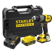   STANLEY FATMAX V20 kefementes ütvefúró-csavarozó,2Ah+4Ah akkuval,töltővel,2000ford/perc,80Nm,ProStac  SFMCD726MDT-Q