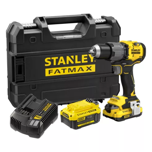 STANLEY FATMAX V20 kefementes ütvefúró-csavarozó,2Ah+4Ah akkuval,töltővel,2000ford/perc,80Nm,ProStac  SFMCD726MDT-Q