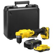   STANLEY FATMAX 18 Volt-os V20 akkumulátoros derékszögű fúrógép, akkuval                               SFMCD750D2K-Q