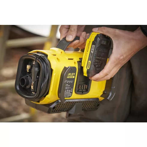 STANLEY FATMAX 18 Volt-os V20 akkumulátoros 11 BAR nyomású hármas forrású inflátor                    SFMCE520B-QW