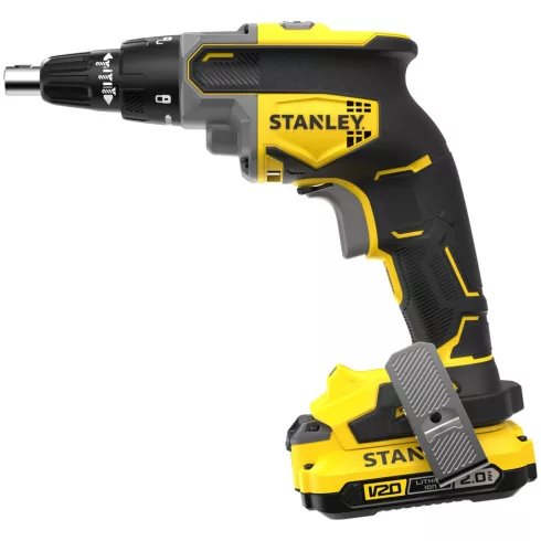STANLEY V20 kefementes gipszkarton csavarozó, 1x2Ah akkumulátorral, 4400ford./perc                    SFMCF600D1S-Q