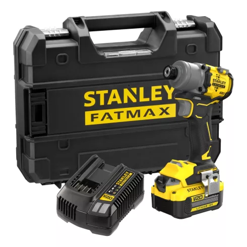 STANLEY FATMAX V20 ütvecsavarozó, kefementes, 3500 ford/perc, 203Nm, 4Ah akkuval, töltővel, ProStack  SFMCF830M1T-Q