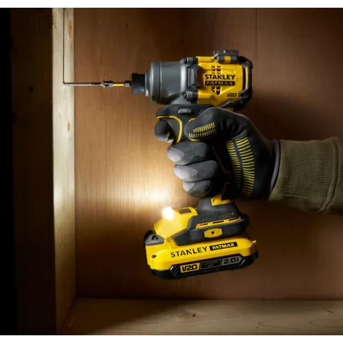 STANLEY FATMAX V20 ütvecsavarozó, kefementes, 3500 ford/perc, 203Nm, 4Ah akkuval, töltővel, ProStack  SFMCF830M1T-Q