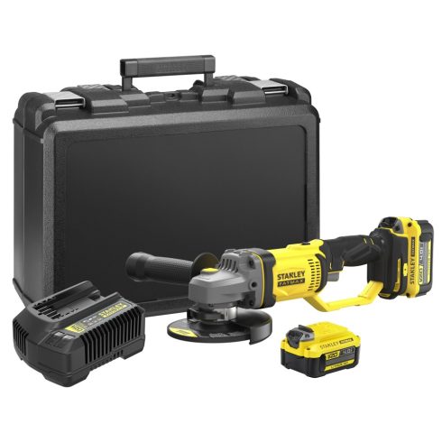 STANLEY FATMAX 18 Volt-os V20 akkumulátoros sarokcsiszoló, 125 mm                                     SFMCG400M2K-Q