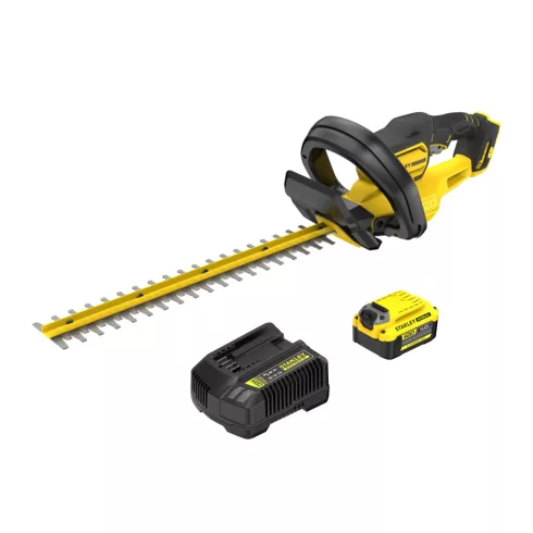 STANLEY FATMAX V20 sövényvágó, 2Ah akkuval,töltővel, 50cm vágóél, edzett acél pengék, kiegészítő fog  SFMCHT650M1-Q