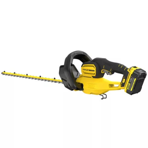 STANLEY FATMAX V20 sövényvágó, 4Ah akkuval,töltővel, 55cm vágóél, edzett acél pengék, kiegészítő fog  SFMCHT655M1-Q