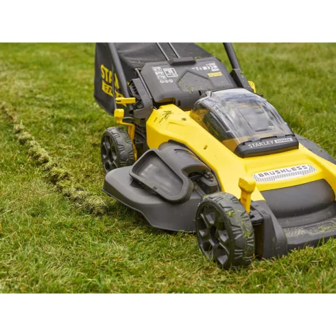 STANLEY FATMAX 18 Volt-os V20 akkumulátoros kefementes fűnyíró 51cm, akku nélkül                      SFMCMW2651B-X