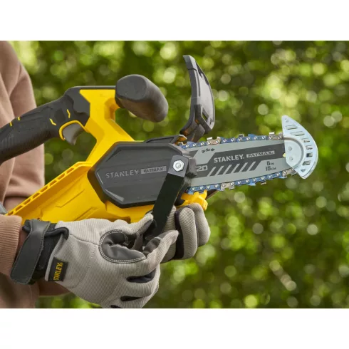 18V STANLEY FATMAX V20 mini láncfűrész 6''/15 cm, akku nélkül                                         SFMCPS415B-XJ