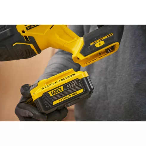 STANLEY FATMAX V20 orrfűrész, kefementes, 2300/3200 ford/perc, LED, 4Ah akkuval, töltővel, ProStack   SFMCS311M1T-Q