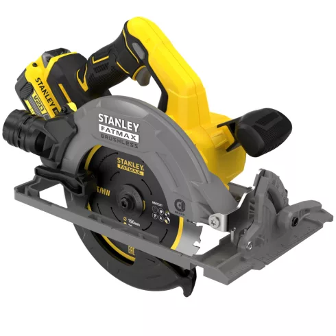 STANLEY FATMAX V20 körfűrész, kefementes,sín kompatibilis,4Ah akkuval,töltővel,190mm,57-fok,ProStack  SFMCS551M1T-Q