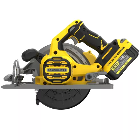 STANLEY FATMAX V20 körfűrész, kefementes,sín kompatibilis,4Ah akkuval,töltővel,190mm,57-fok,ProStack  SFMCS551M1T-Q