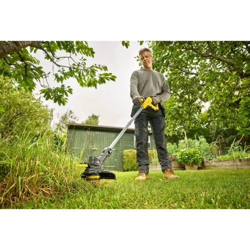 STANLEY V20 fűszegélynyíró, 4Ah akkuval, töltővel, 25cm vágási szélesség, 9000ford./perc              SFMCST925M1-Q