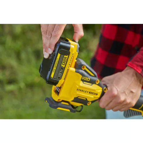 STANLEY FATMAX V20 akkumulátoros fűszegélyvágó, akku nélkül, kefe nélküli                             SFMCSTB933B-X