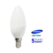   LED fényforrás gyertya C37 E14 5,5W 470lm 3000K melegfehér 230V 200-fok sugárzási szög                SLED30146