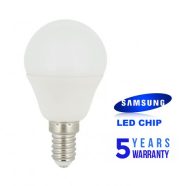  LED fényforrás minigömb G45 E14 5,5W 470lm 3000K melegfehér 230V 180-fok sugárzási szög               SLED45146