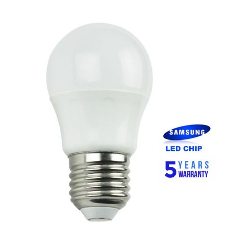 LED fényforrás minigömb G45 E27 7W 600lm 3000K melegfehér 230V 180-fok sugárzási szög                 SLED45277