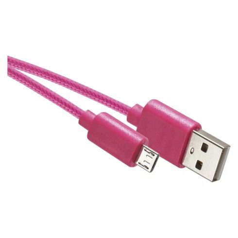 USB 2.0 kábel A dugó-mikro B dugó 1m rózsaszín                                                        SM7006P