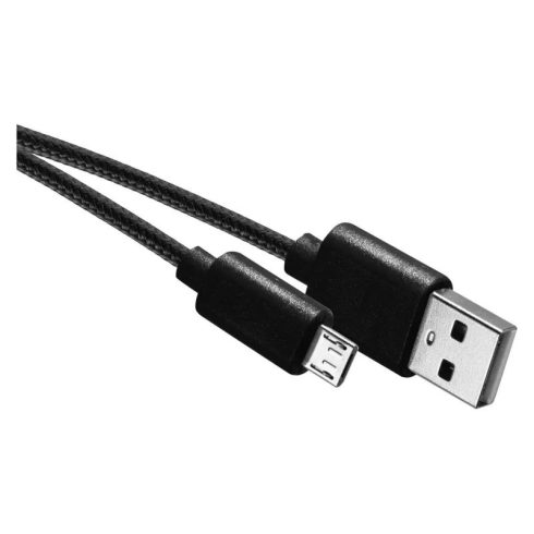 USB 2.0 kábel A dugó-mikro B dugó 2m fekete                                                           SM7008BL