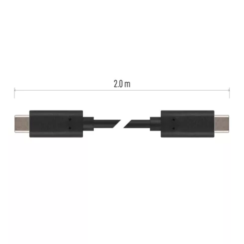 Töltő- és adatkábel 2.0 USB-C/USB-C, 2 m, fekete                                                      SM7029BL