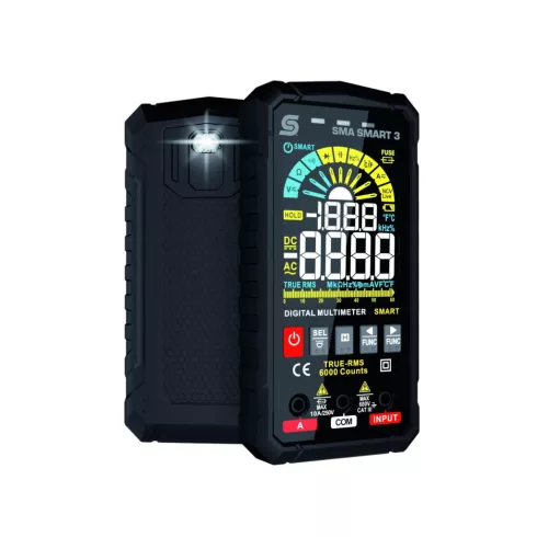 SMART Professzionális digit. multiméter, automata, 6Hz-10MHz, színes kijelző, 4xAAA (nem tart.) HSO   SMASMART3
