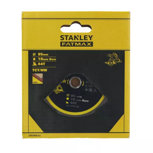 STANLEY FATMAX Körfűrészlap TCT/HW fűrésztárcsa fához, 85x10mm, 44 fog, ATB                           STA10430-XJ
