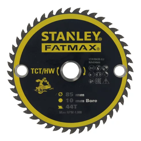 STANLEY FATMAX Körfűrészlap TCT/HW fűrésztárcsa fához, 85x10mm, 44 fog, ATB                           STA10430-XJ