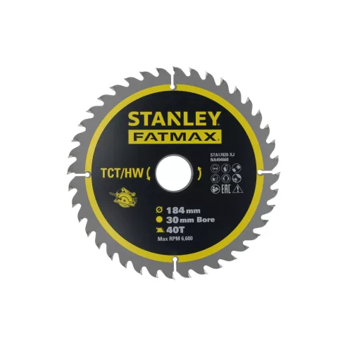 STANLEY FATMAX Körfűrészlap TCT/HW fűrésztárcsa fához, 184x30mm, 40 fog, ATB                          STA17020-XJ