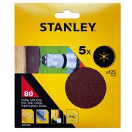   STANLEY Csiszolókorong 125mm 80g (5 db)                                                               STA32006-XJ