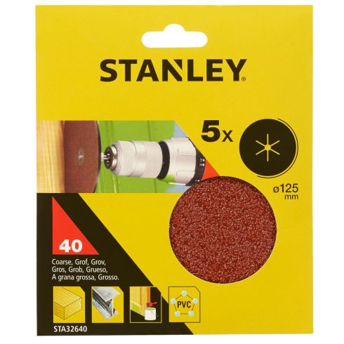 STANLEY Csiszolókorong 125mm 40g (5 db)                                                               STA32640-XJ