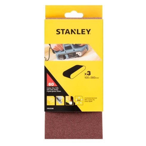 STANLEY Csiszolószalag 100x560mm, szemcsefinomság: 60g (3 db)                                         STA33246-XJ