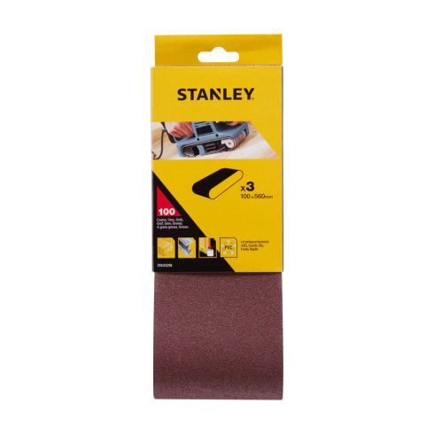 STANLEY Csiszolószalag 100x560mm, szemcsefinomság: 100g (3 db)                                        STA33256-XJ