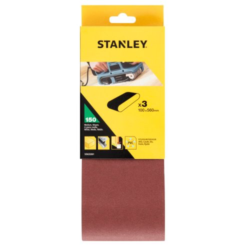 STANLEY Csiszolószalag 100x560mm, szemcsefinomság: 150g (3 db)                                        STA33261-XJ