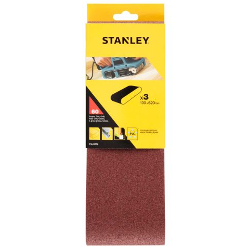 STANLEY Csiszolószalag 100x620mm, szemcsefinomság: 60g (3 db)                                         STA33276-XJ