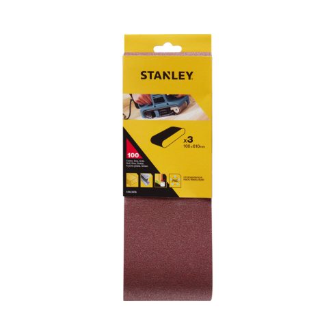 STANLEY Csiszolószalag 100x610mm, szemcsefinomság: 100g (3 db)                                        STA33456-XJ