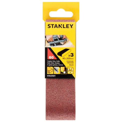 STANLEY Csiszolószalag 40x305mm, szemcsefinomság: 60g (3 db)                                          STA33501-XJ