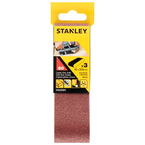 STANLEY Csiszolószalag 40x305mm, szemcsefinomság: 60g (3 db)                                          STA33501-XJ