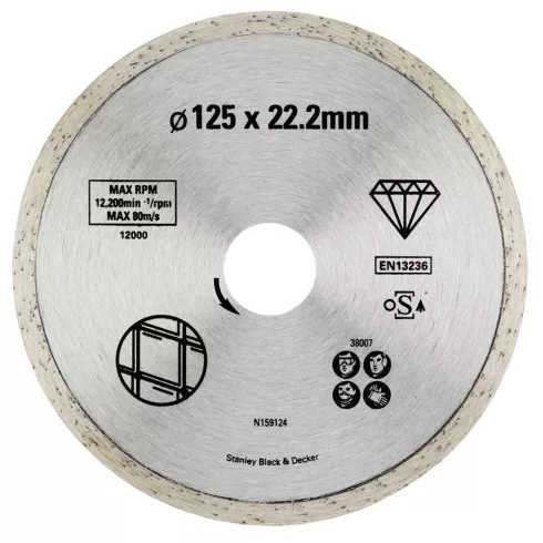 Gyémánttárcsa 125 x 22,2 mm                                                                           STA38007-XJ