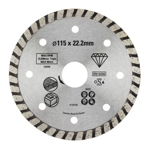 Gyémánttárcsa gránithoz/téglához, 115 x 22,2 mm                                                       STA38202-XJ