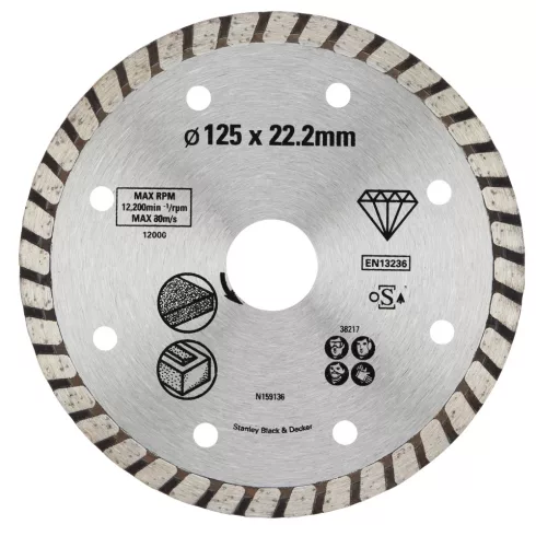 Gyémánttárcsa gránithoz/téglához 125 x 22,2 mm                                                        STA38217-XJ