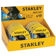   STANLEY Extra vékony acél vágó ragasztott tárcsa, 115 x 22,2 mm, vast. 1 mm (10 db)                   STA38252-XJ